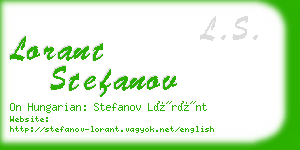 lorant stefanov business card